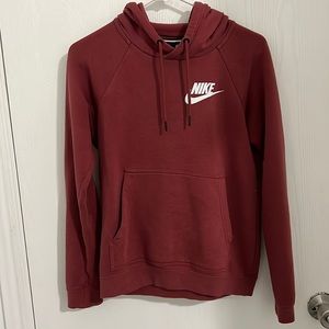 NIKE SPORTSWEAR WOMEN’S ESSENTIAL FLEECE PULLOVER HOODIE - PINK/WHITE